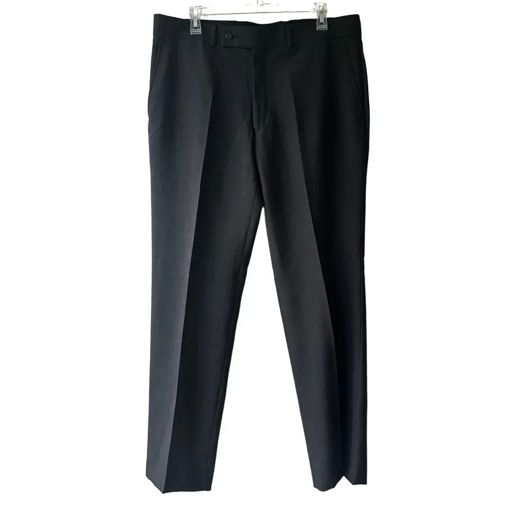 John Varvatos Men's Trouser Pants 100% Wool Brown Size 36R 36x33 Career Office
